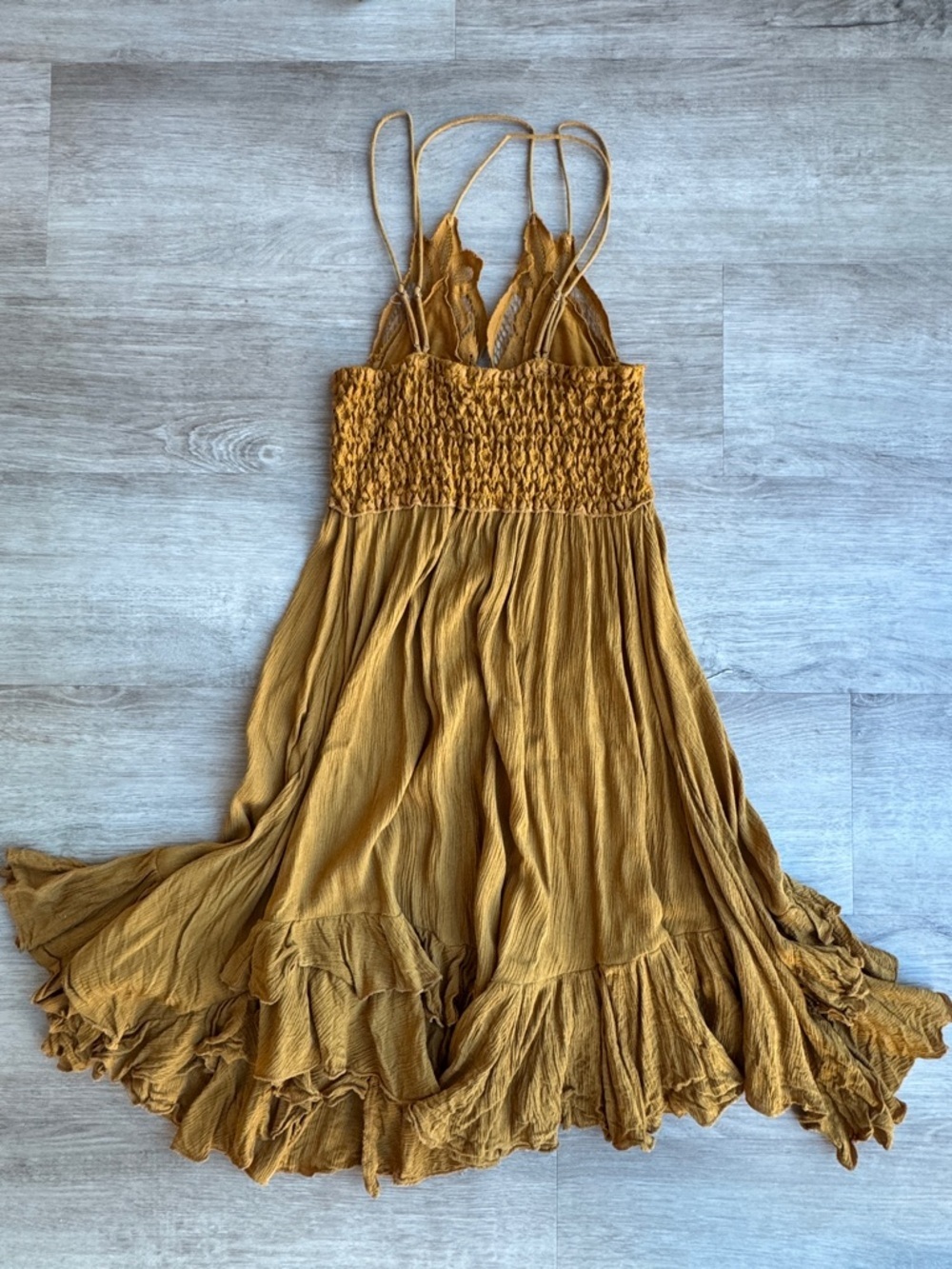 Free People Womens Adella Slip Dress Golden Yellow Lace Fairy Dress XS - Picture 9 of 11